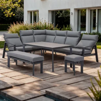 Zahradní sestava Mirpol Zahradní relaxační sestava Marseille pro 9 osob s polohovacími opěradly