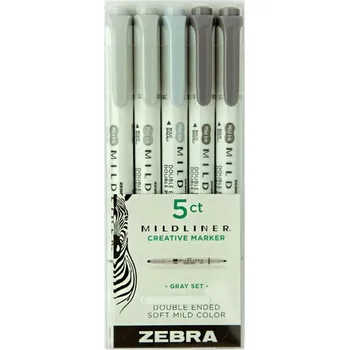 Zvýrazňovač Zvýrazňovač Zebra Mildliner 5 ks sada – Šedá