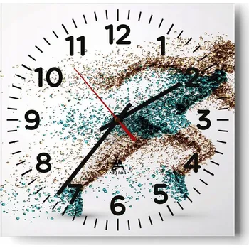 Hodiny Kuchyňské nástěnné hodiny 30x30 Sport Skleněné hodiny do obýváku Moderní Tiché