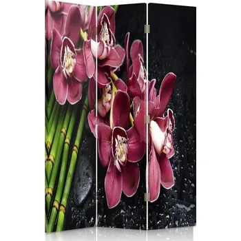 Paraván Paraván zástěna Feeby , třístranná, otočná, vínová Orchidej , 110x180 (30146)