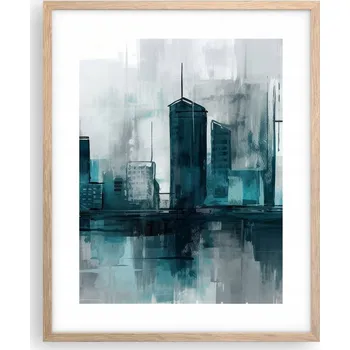 Obraz Obraz plakát na zeď v rámu světlý dub 40x50 město plakáty do obýváku