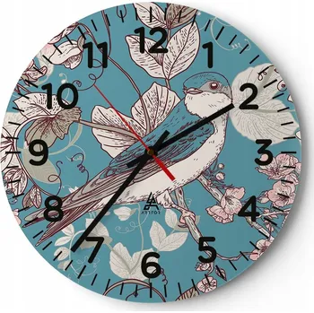 Hodiny Nástěnné hodiny do obýváku 40x40 Abstrakce Kulatý Skleněné hodiny Loft Tiché