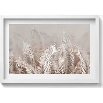 Obraz Ozdobný nástěnný obraz s rámem a grafikou loft Rostlinstvo boho listy 60x40 cm