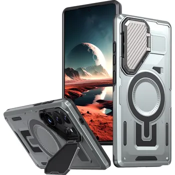 Pouzdro na mobilní telefon Kryt na Samsung Galaxy S25 Ultra s krytkou na fotoaparát stříbrný