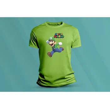 Dětské bavlněné tričko Super Mario 4. Lime velikost L