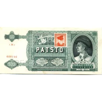 ČESKOSLOVENSKO. 500 korun 1944/1941. Kolek. Série 7M1. Hej. 64.