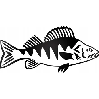 Samolepicí dekorace na vozidlo RYBA OKOUN SAMOLEPKA NA AUTO REFLEXNÍ RYBÁŘSKÁ
