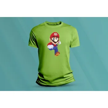 Chlapecké oblečení Dětské bavlněné tričko Super Mario 8. Lime velikost L