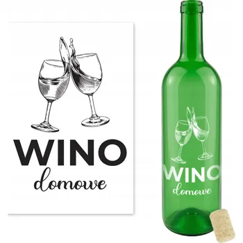 Láhev Láhev na víno S POTISKEM 0,75l DOMÁCÍ VÍNO skleněné lahve ZELENÉ 750ml