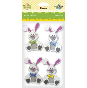 samolepka 3D pěnové Samolepky Králíčci 4 ks Titanum