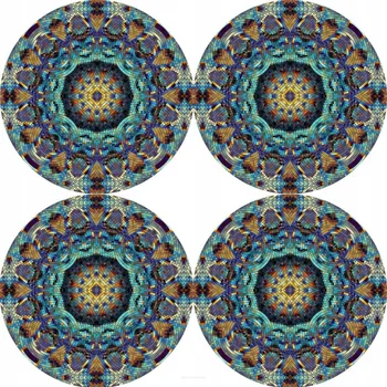 prostírání Sada 4 velkých kulatých podložek na stůl 33 cm