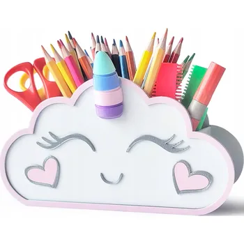 Psací stůl Organizér na psací stůl Obláček Jednorožec Pomůcka na pastelky EKO 3D penál
