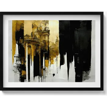 Obraz Dekorace, obraz s grafikou v krásném černém rámu, Abstraktní umění 80x60 cm