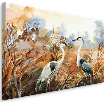 Obraz Obraz canvas jeřábi ptáci podzim akvarel 40x30