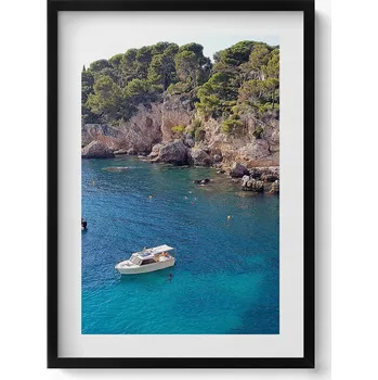 Obraz Elegantní obraz do obýváku v černém rámu Krajina v Cap d'Antibes 50x70 cm