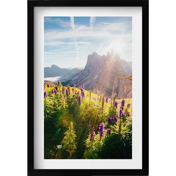 Obraz Nástěnný dekorativní foto obraz v černém rámu Krajina Dolomity 40x60 cm