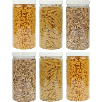 Sklenice ZAVAŘOVACÍ SKLENICE 1500 ml s víčkem Bílá Zavařovací Sklenička Zásobník na koření x6