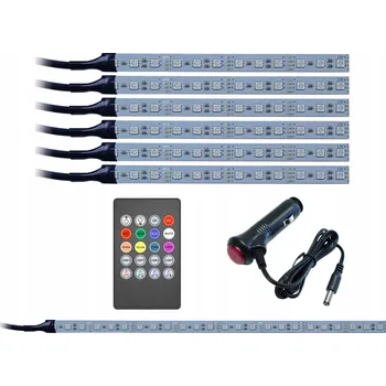 Osvětlení interiéru vozidel RGB LED osvětlení do auta 6x12 LED s hudebním režimem + osvětlení zavazadlového prostoru