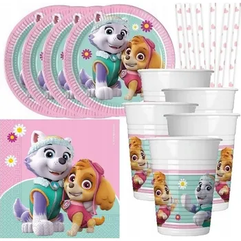 Talíř Talířky kelímky sada Paw Tlapková patrola 36 Ks