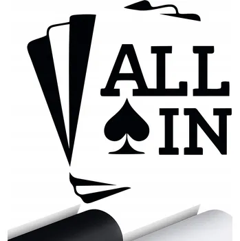 Samolepicí dekorace na vozidlo NÁLEPKA na auto ALL IN POKER KARTY 15x15 cm