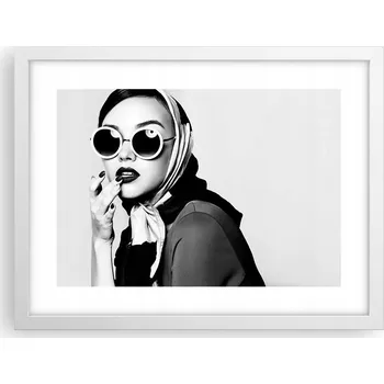 Obraz Obraz plakát v bílém rámu do obýváku 40x30 žena foto plakáty na zeď