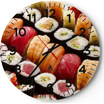 Hodiny Velké nástěnné hodiny 40x40 Gastronomie Skleněné hodiny Kulatý Tiché