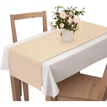 ubrus BĚHOUN NA STŮL 40x180 MINIMALISTICKÝ HLADKÝ UBRUS BÉŽOVÝ PÍSKOVÝ BÉŽ