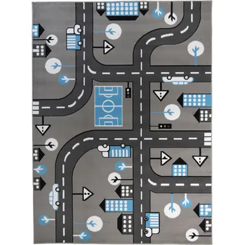 Koberec KOBEREC PINKY 120x170 PASTELOVÝ SILNICE ULICE AUTA