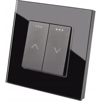 vypínač Černý přepínač zapnutí/vypnutí pro rolety, žaluzie, s rámečkem LUUNA - spínací