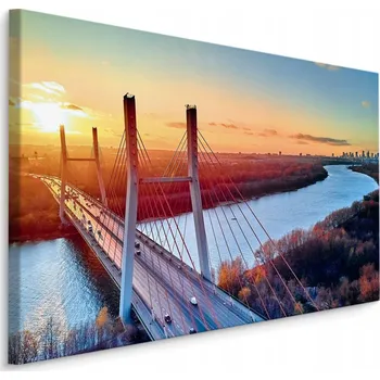 Obraz Obraz do jídelny most podzim výhled Varšava 90x60