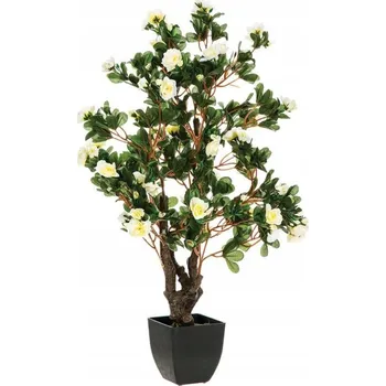 umělá květina Umělá rostlina AZALKA, bílá barva, 81 cm