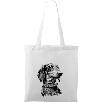 Plátěná taška - Jezevčík Barva: Bílá