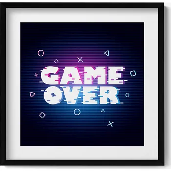 Obraz Obraz dekorace na zeď Stylizovaný nápis pro hráče Game over 50x50 cm