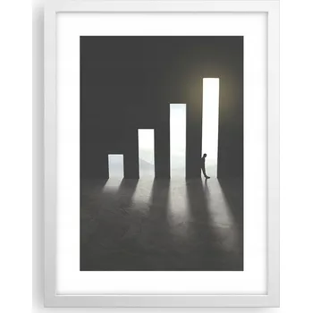 Obraz Obraz plakát v bílém rámu do obýváku 30x40, business foto plakáty na zeď