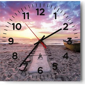 Hodiny Kuchyňské nástěnné hodiny 30x30 Krajina Skleněné hodiny do obýváku Moderní Tiché