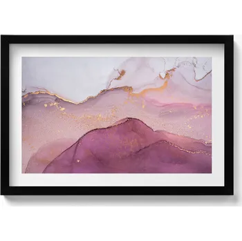 Obraz Dekorativní nástěnný obraz v černém rámu do obýváku Růžová Abstrakce 60x40 cm