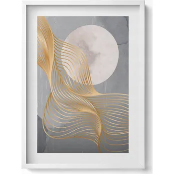 Obraz Obraz s rámem a grafikou na zeď Abstraktní ilustrace měsíce 50x70 cm