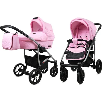 Kočárek Dětský kočárek 2v1 BabyLux QBARO kombinovaný kočárek s korbičkou a sportovní sedačkou + taška