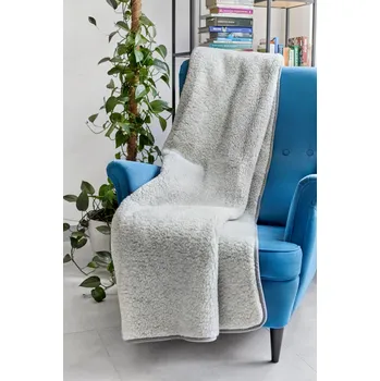 Prostěradlo Přehoz Merino Wool vlna 160 cm x 200 cm modrý