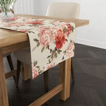 Prostěradlo Běhoun krémový, odstíny oranžové 180 x 40 cm