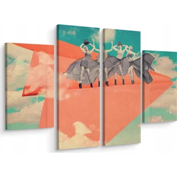 Obraz 4-dílný obraz ŽENY Mraky Koláž 3D 80x60