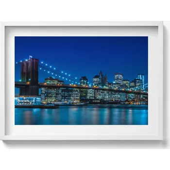 Obraz Elegantní obraz do obýváku Brooklynský most večer - New York 70x50 cm