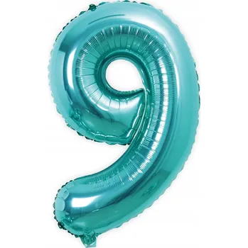 Balónek TYRKYSOVÝ BALÓNEK Tiffany 80 cm NAROZENINY ČÍSLICE 9