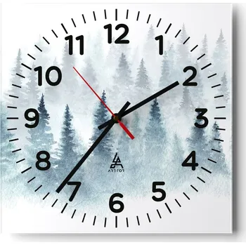 Hodiny Nástěnné hodiny do obýváku 40x40 Krajina Bezhluczne Skleněné hodiny Tiché