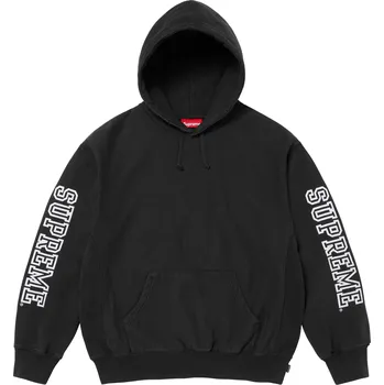 Pánská mikina Supreme Collegiate Sleeve Hooded Sweatshirt / Black Barva: Černá, Velikost: XL