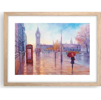 Obraz Obraz plakát v rámu světlý dub do obýváku 40x30 město foto na zeď