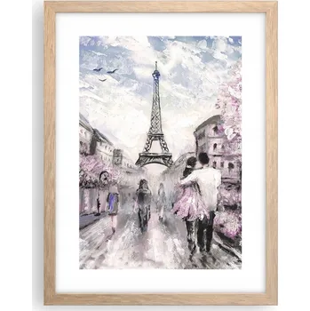 Obraz Obraz plakát v rámu světlý dub do obýváku 30x40 město plakáty na zeď