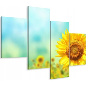 Obraz Čtyřdílný obraz SLUNEČNICE Rostliny 3D 80x50