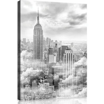 Obraz OBRAZ NA PLÁTNĚ CANVAS 40x60 NEW YORK MLHA / NOVÝ YORK V MLZE