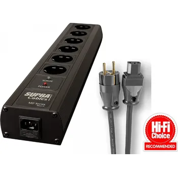 Přepěťová ochrana Supra LoRad MD06-EU/SP SPC černá/stříbrná + Supra LoRad 2.5 CS-EU stříbrný